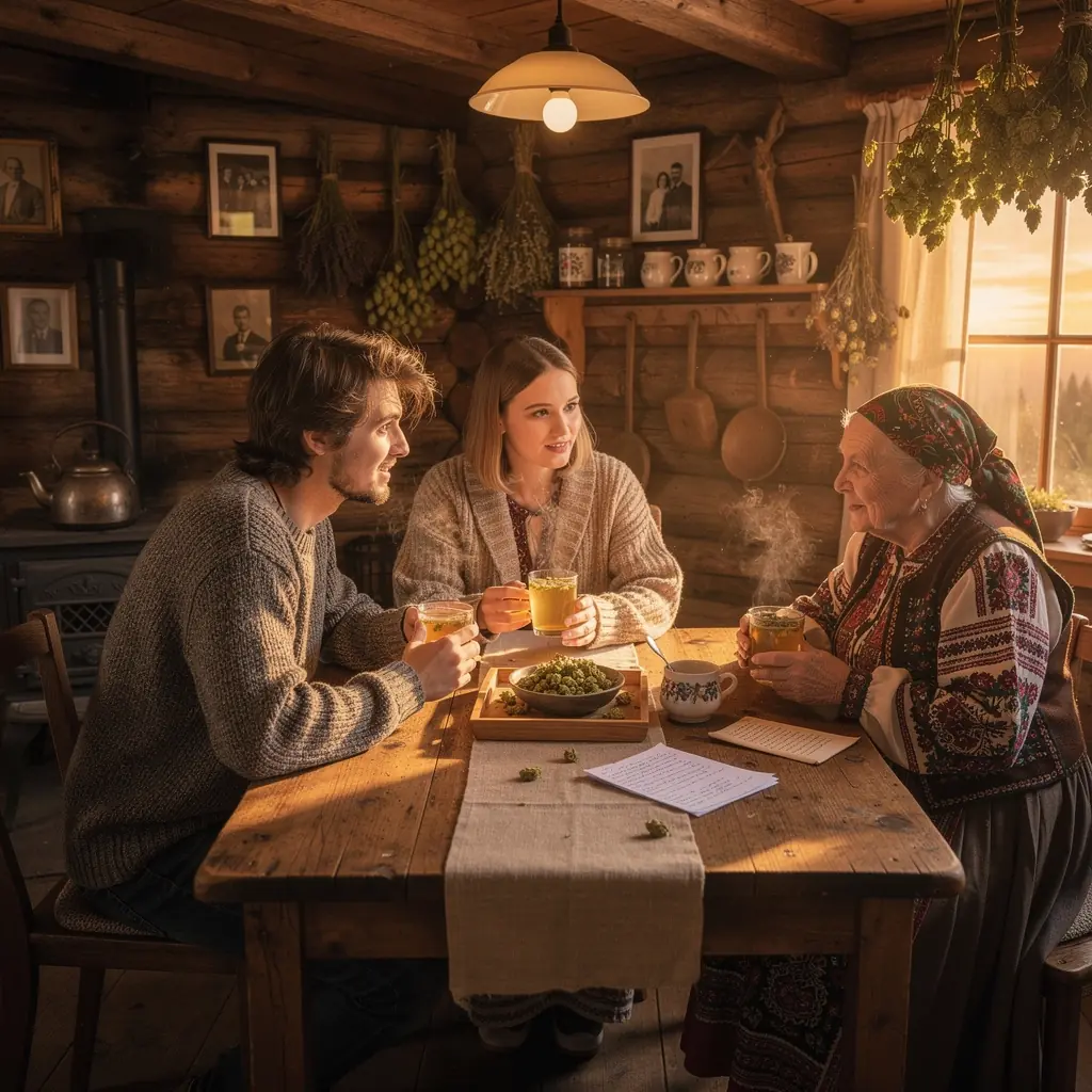 Relaxujúca atmosféra s čajom z chmeľu a knihou na stole v pozadí